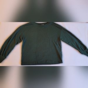 Madewell Sleepware Green Waffle-Knit Sweater | Size XS